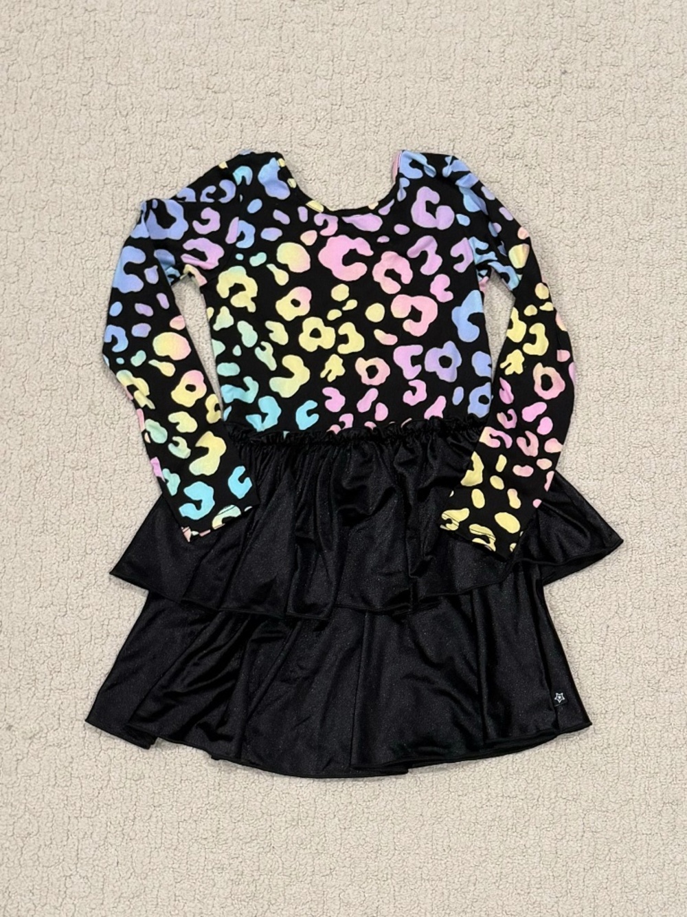 Kids Pixie Lane Mixed Material Tiered Dress Size 7